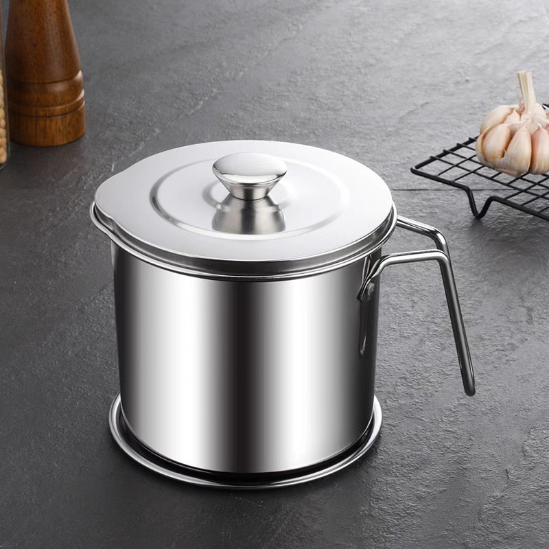 大容量储油罐猪油装油渣代发304不锈钢滤油壶过滤网油罐家用厨房