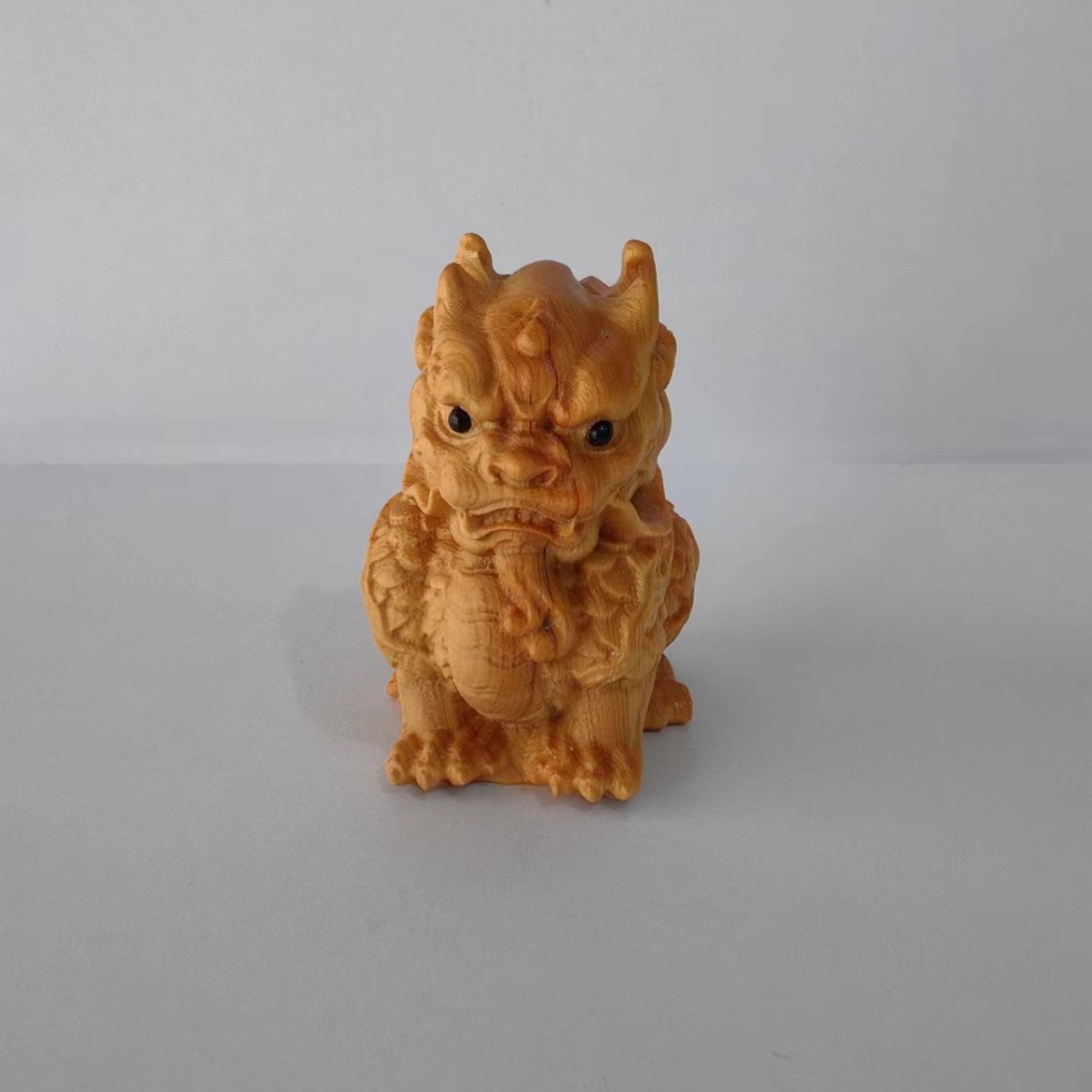 崖柏木麒麟文玩手把件瑞兽财富麒麟办公室客厅装饰品木雕工艺品