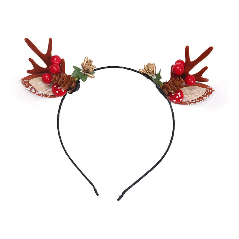 Cross-Border New Christmas Elk Horn Headband All-Match Hebarrettes Christmas Party Headdress Decoration Supplies