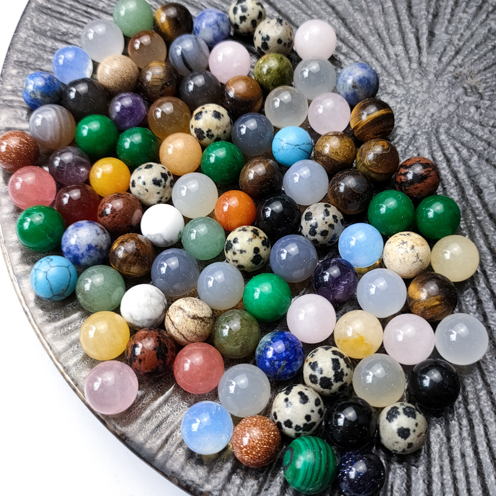 Natural Stone Non-Porous-Ball Ball Natural Amethyst Green Gold White-Barked Pine Agate DIY Non-Hole round Beads