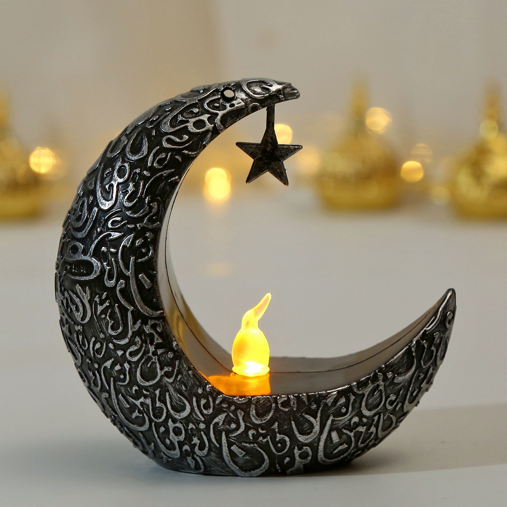 Led Retro Middle East Storm Lantern Decorative Atmosphere Lantern Electronic Candle
