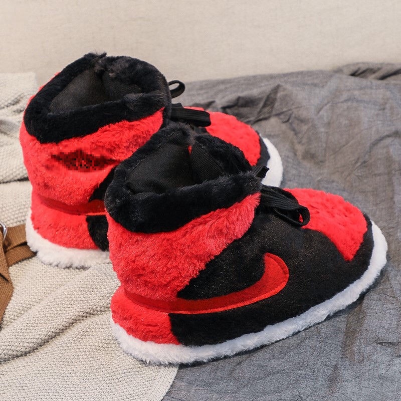 Spoof AJ Coconut Kid Back to the Future Cotton Slippers Dormitory Home Warm Fluffy Shoes Valentine's Day Limited Men and Women