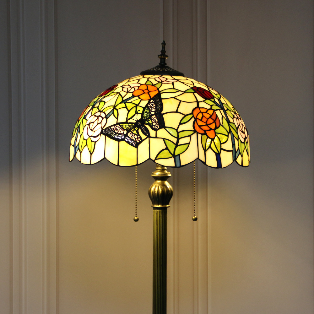 蒂芙尼18寸落地灯欧式复古酒店客房落地灯东南亚北欧蜻蜓落地灯具
