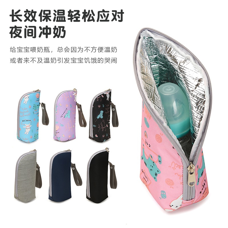 Cartoon Heat-Holding Bottle Cover Waterproof Portable Feeder Bottle Bag Hanging Stroller Thickened Constant Temperature Water Cup Warmer Hand Bag