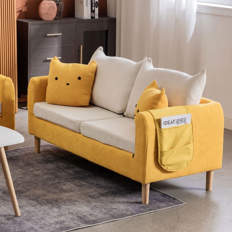 简约现代小户型双人三人位房间出租房公寓卧室小型迷你布艺小沙发