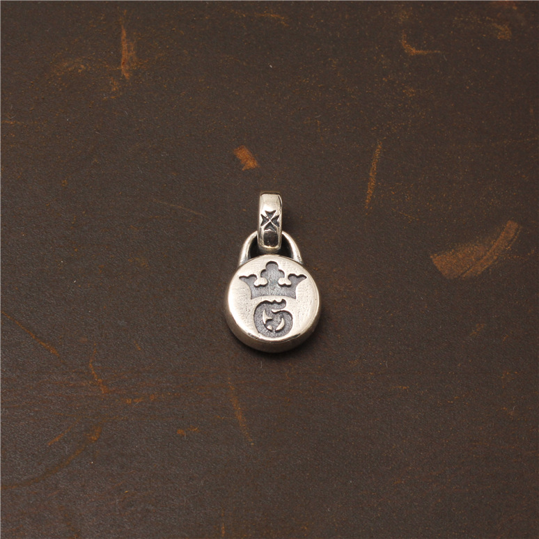 gaboratory加伯美式ggcrown银饼吊坠925纯银小吊牌皇冠diy银配件