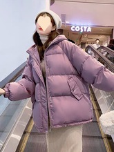 羽绒棉服女2022年新款韩版宽松加厚面包服冬季大码中长款棉衣外套