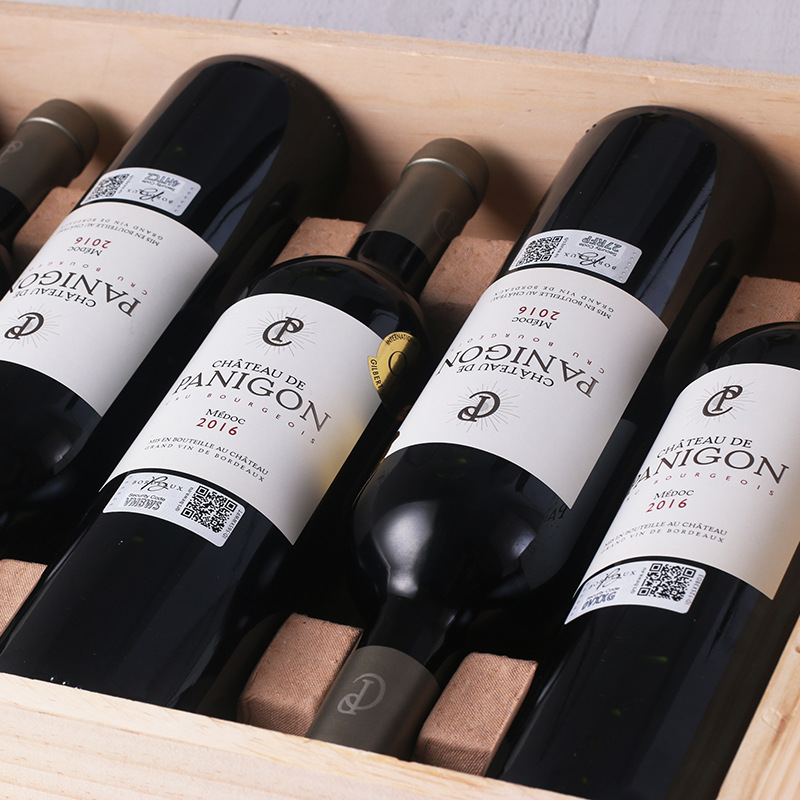 【明星中级庄门店引流红酒】法国原瓶原装进口aoc葡萄酒原木箱装