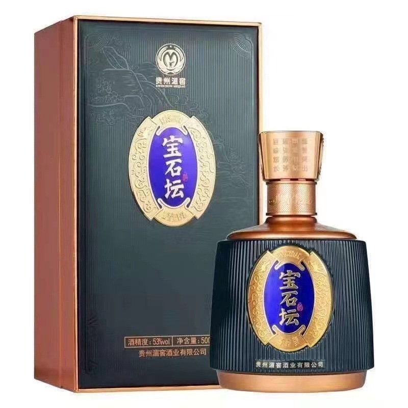 湄窖宝石坛500ml 酱香型53度白酒 盒装白酒 贵州老八大名酒-阿里巴巴