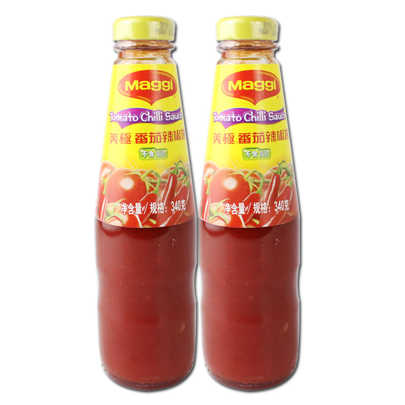 雀巢美极番茄辣椒酱340g*24瓶意大利面酱手抓饼石锅拌饭甜辣酱