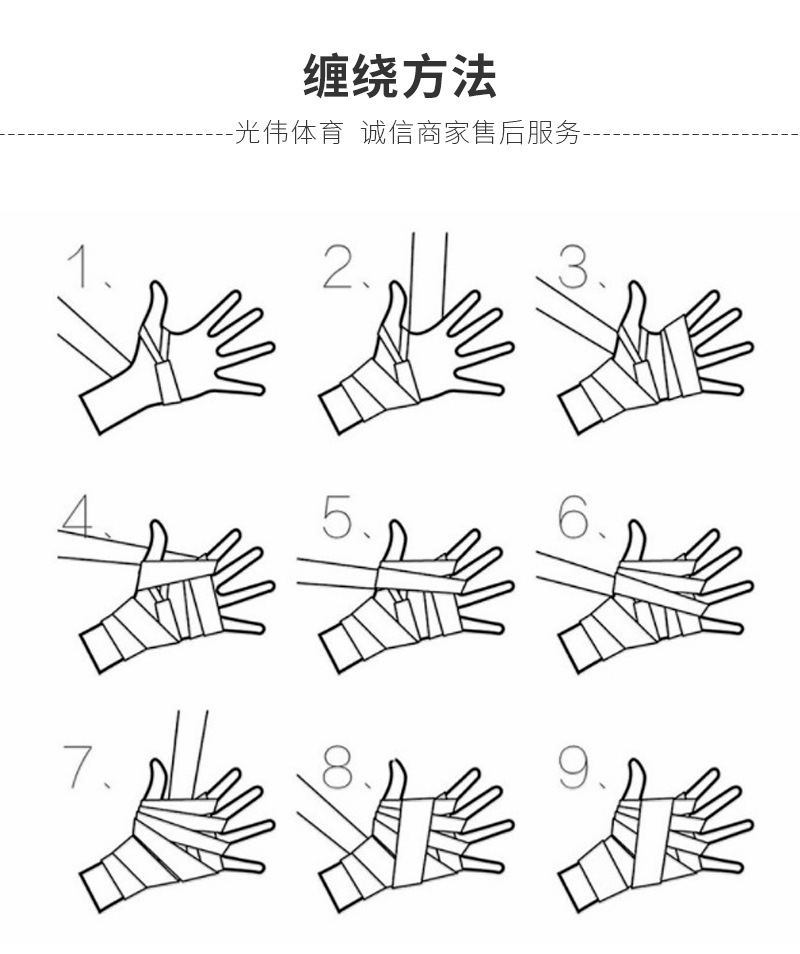 拳击手套绷带的缠法图片