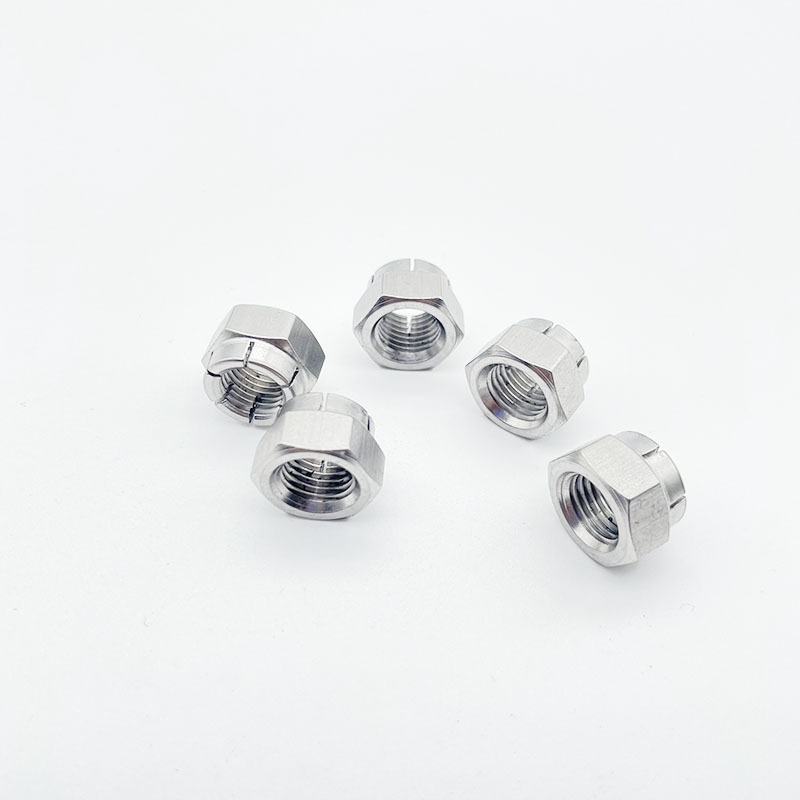 American Standard Embossed Slotted Self-Locking Nut Stainless Steel Hexagonal Nut Monel Locking Screw Wholesale