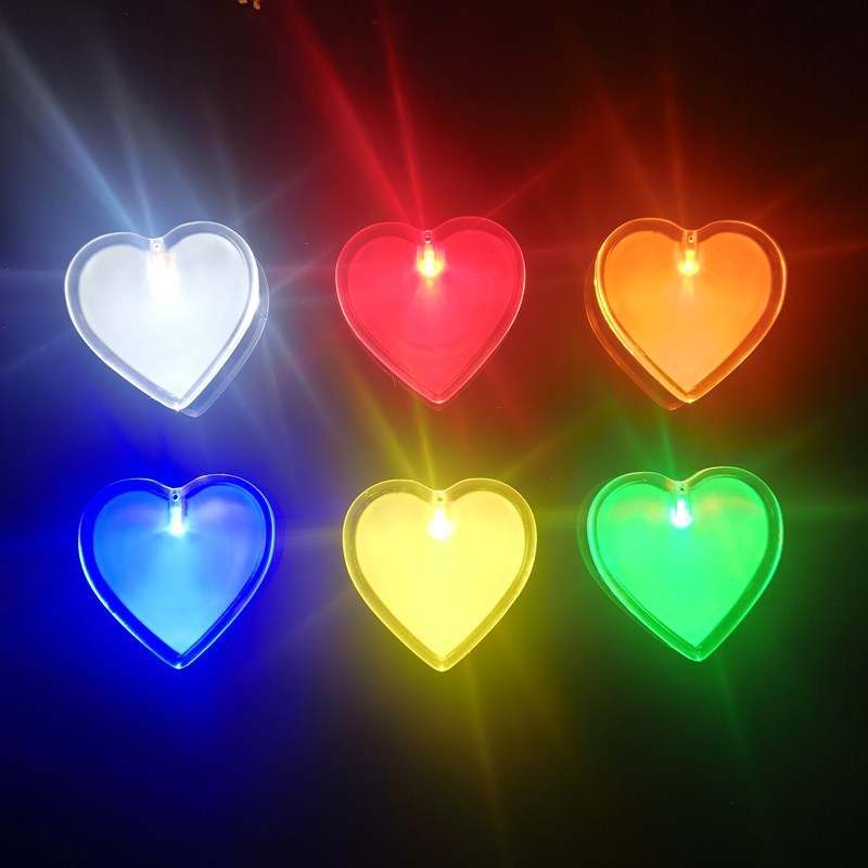 发光胸章助威道具led胸针 ps遥控闪光徽章圆形爱心电子发光胸牌