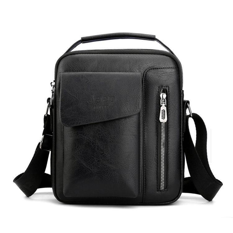 Good Quality Men's Bag Vertical Pouch Oil Wax Leather 2022 Retro Casual Bag Shoulder Messenger Bag Trendy Bags Wholesale