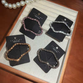 韩版水钻云朵镂空发夹女后脑勺边夹前额刘海碎发固定侧边发卡夹子