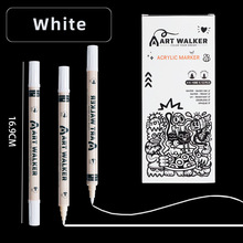跨境丙烯马克笔双头软头防水可叠色水彩笔学生用涂鸦笔白色记号笔