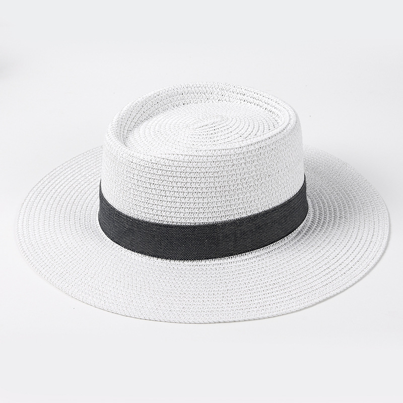 New Straw Hat Summer Outdoor Travel Sun Shade Breathable Top Hat Simple Fashion Panama Hat British Hat