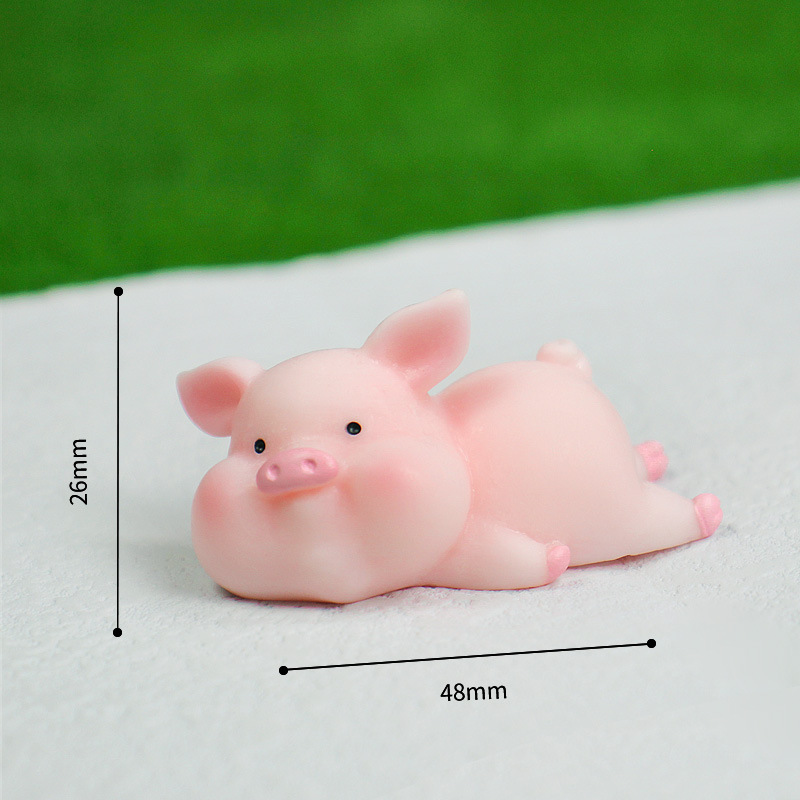 Micro Landscape Spring Outing Piggy Ornaments Creative Home Desktop Small Animal Resin Crafts Car Decorations Wholesale