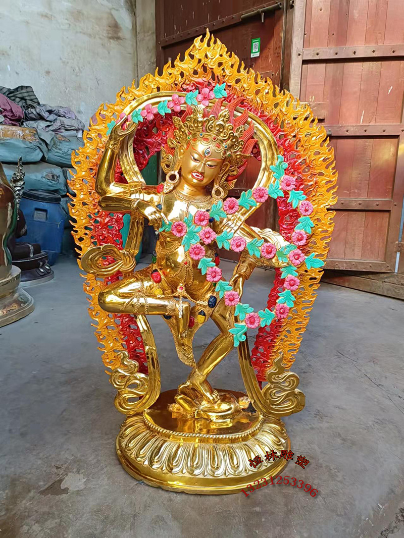 作明佛母佛像纯铜铸造大型藏传寺庙全铜一米咕噜咕咧佛母密宗铜像
