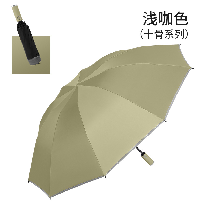 Creative Automatic Reverse Umbrella Edging Reflective Stripe Luminous Umbrella Business Advertising Gift Umbrella Printed Logo