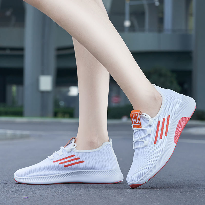 Women's Casual Sneaker Walking Travel Shoes Trendy Versatile Low-Cut White Shoes Flat Cloth Shoes Factory Wholesale