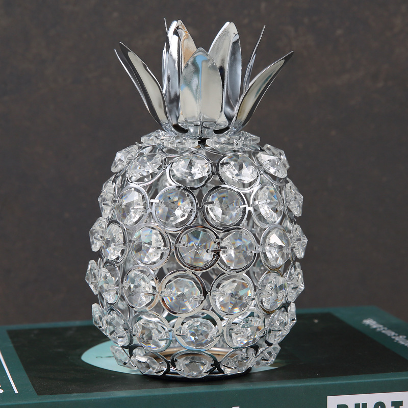 Hot Sale Golden Crystal Home Decoration Creative Apple Pineapple Pear Fruit Living Room Decorative Crafts Factory Wholesale