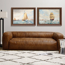 美式帆船海景客厅抽象装饰画横版卧室挂画餐厅走廊山水咖啡厅壁画