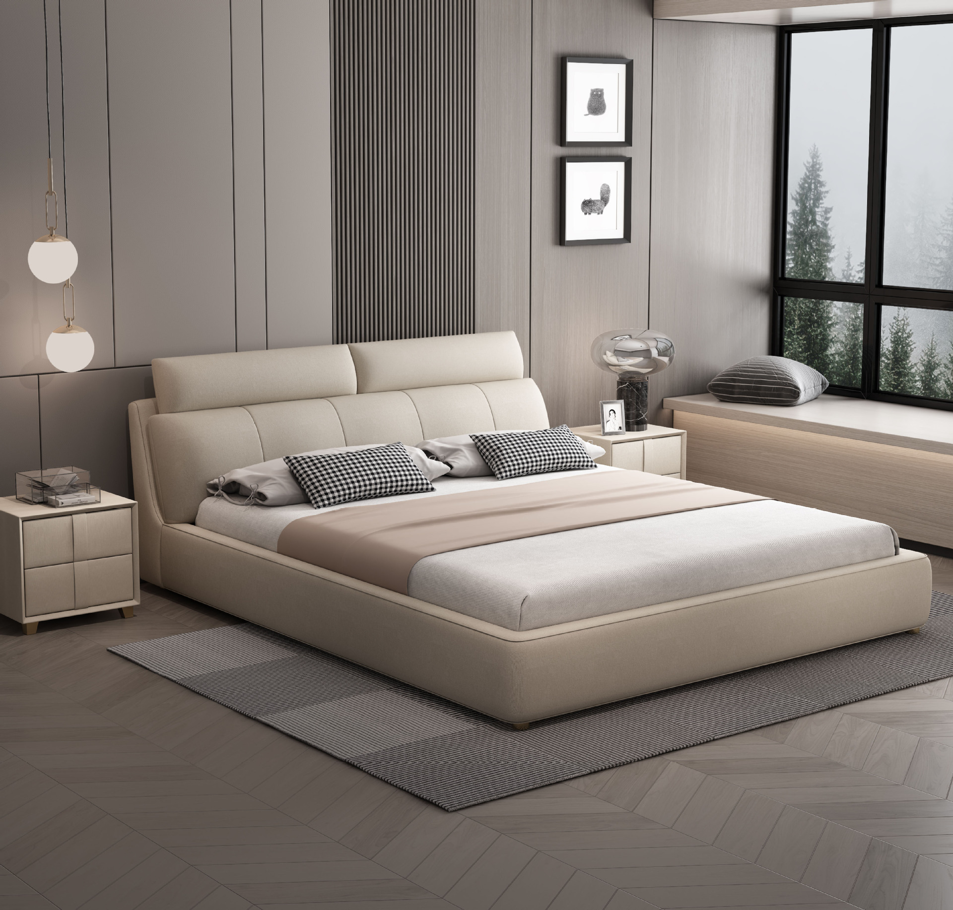 8米布艺床主卧双人储物婚床-阿里巴巴