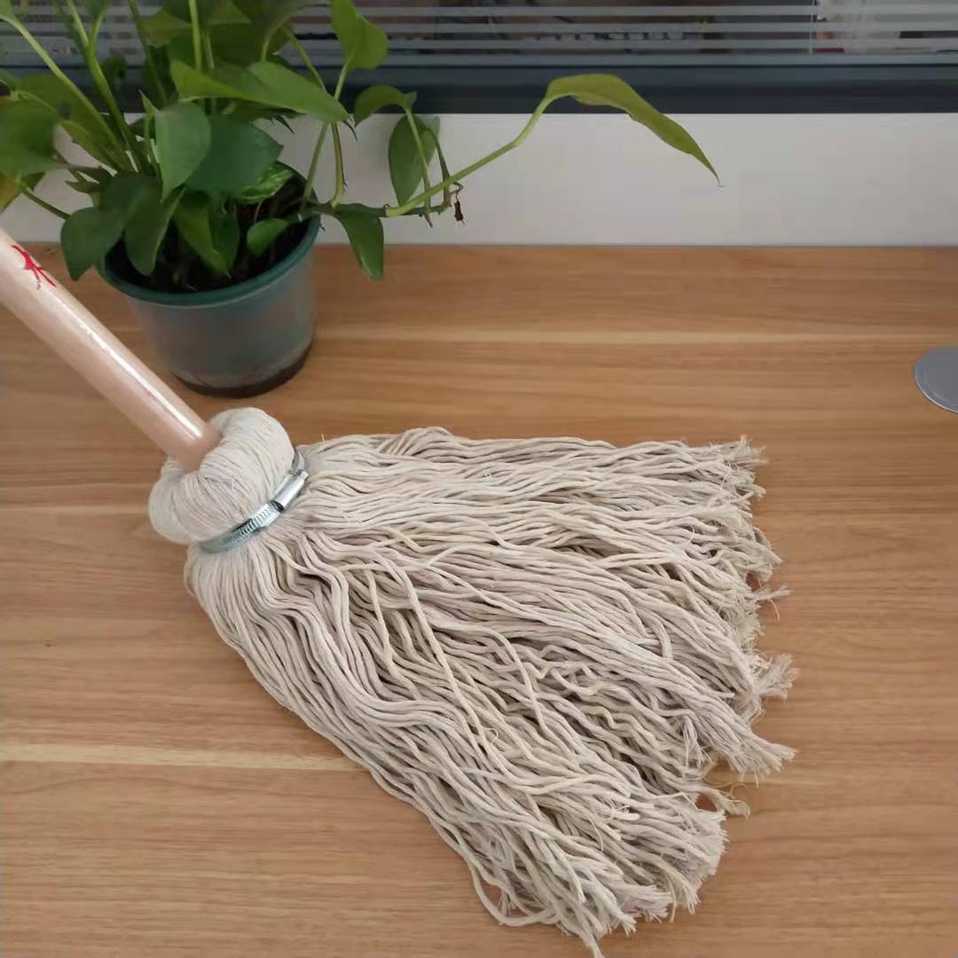 老式木柄拖把木柄木杆铁圆头拖把墩布老式棉线纱拖布环卫保洁学校