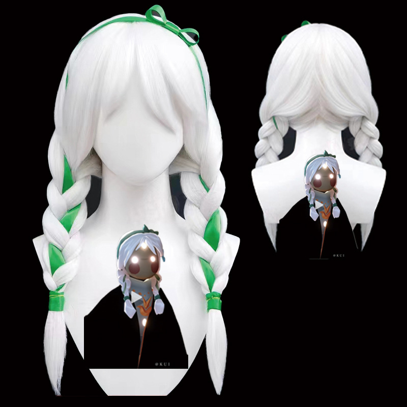 sky光遇cos假发光之子雨林先祖绿丝带双辫龙骨卡卡西平菇飞鸟樱花
