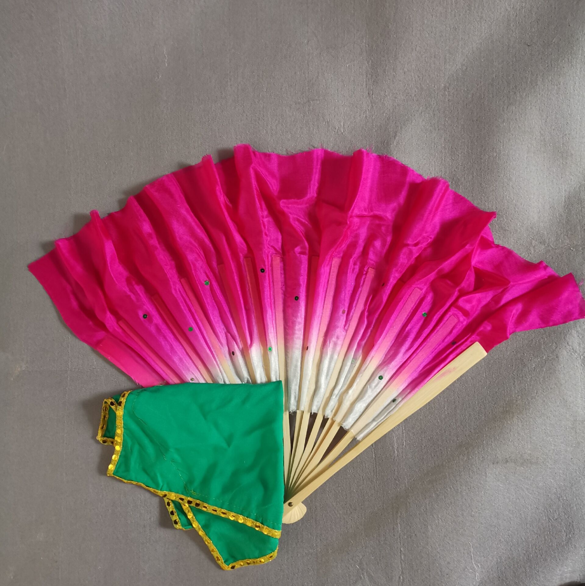 八寸真丝双面舞蹈扇安徽花鼓灯云南花灯秧歌舞协考级跳舞扇子手绢