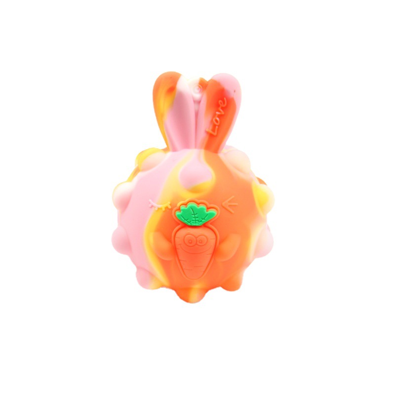 Cross-Border Supply New Bunny Modeling Squeezing Toy Pressure Reduction Toy Novelty Luminous 3D Stress Ball in Stock Wholesale