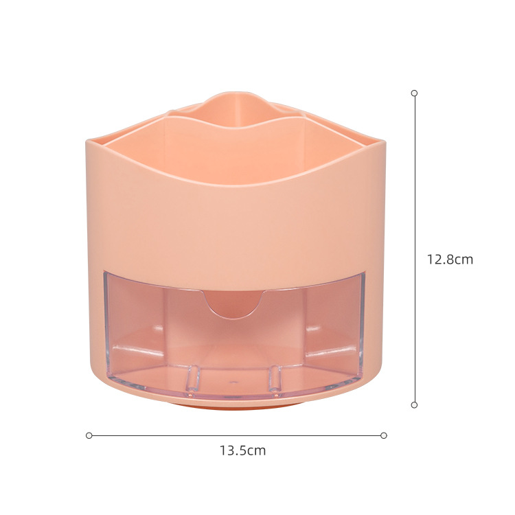 INS Style Rotating Pen Holder Desktop Transparent Drawer Pencil Case Large Capacity Student Desk Stationery Storage Box Wholesale