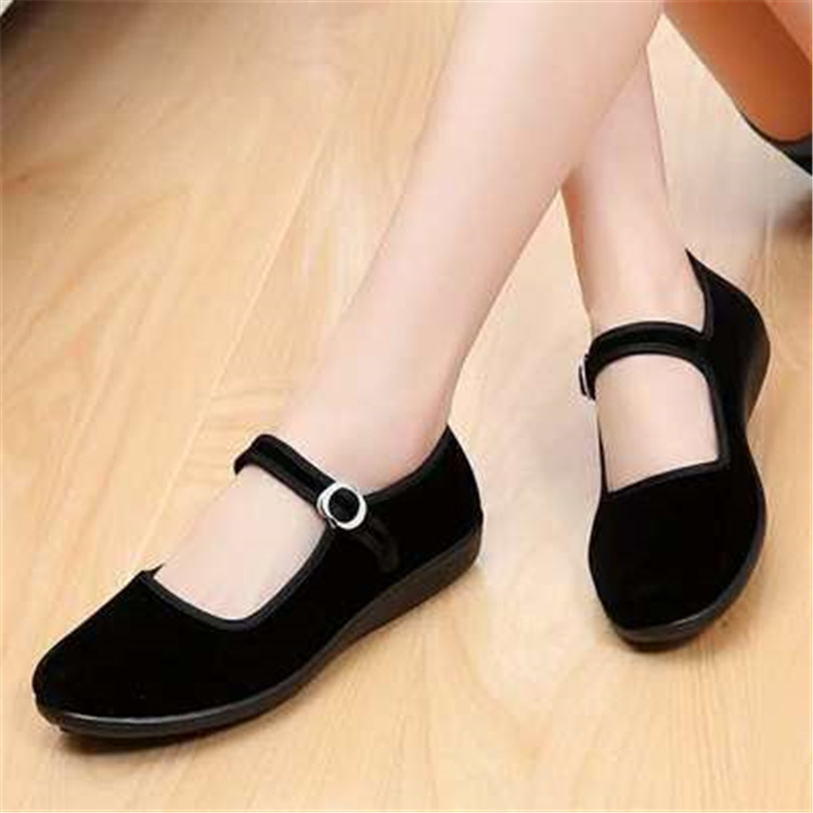 成人儿童大合唱八路军红军长征演出鞋军装专用黑色布鞋