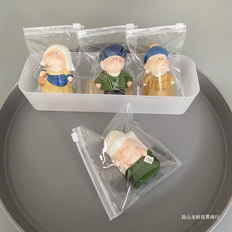 Toy Storage Bag Transparent Zipper Blind Box Pop Mart Figurine Garage Kits Ornaments DIY Bag Dustproof Hair Generation