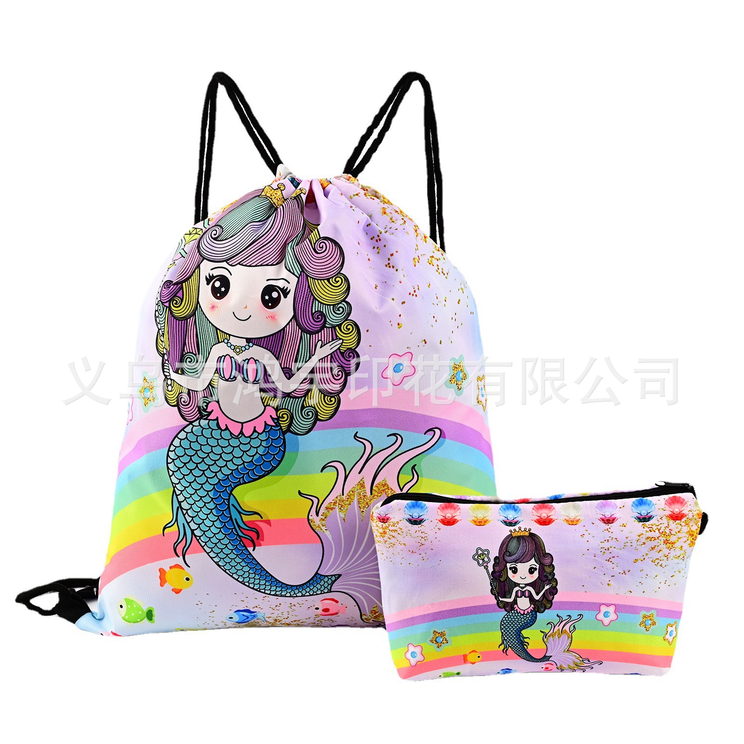 Cartoon New Mermaid Oxford Fabric Drawstring Bag Storage Bag Unicorn Buggy Bag Children Backpack Bag Wholesale