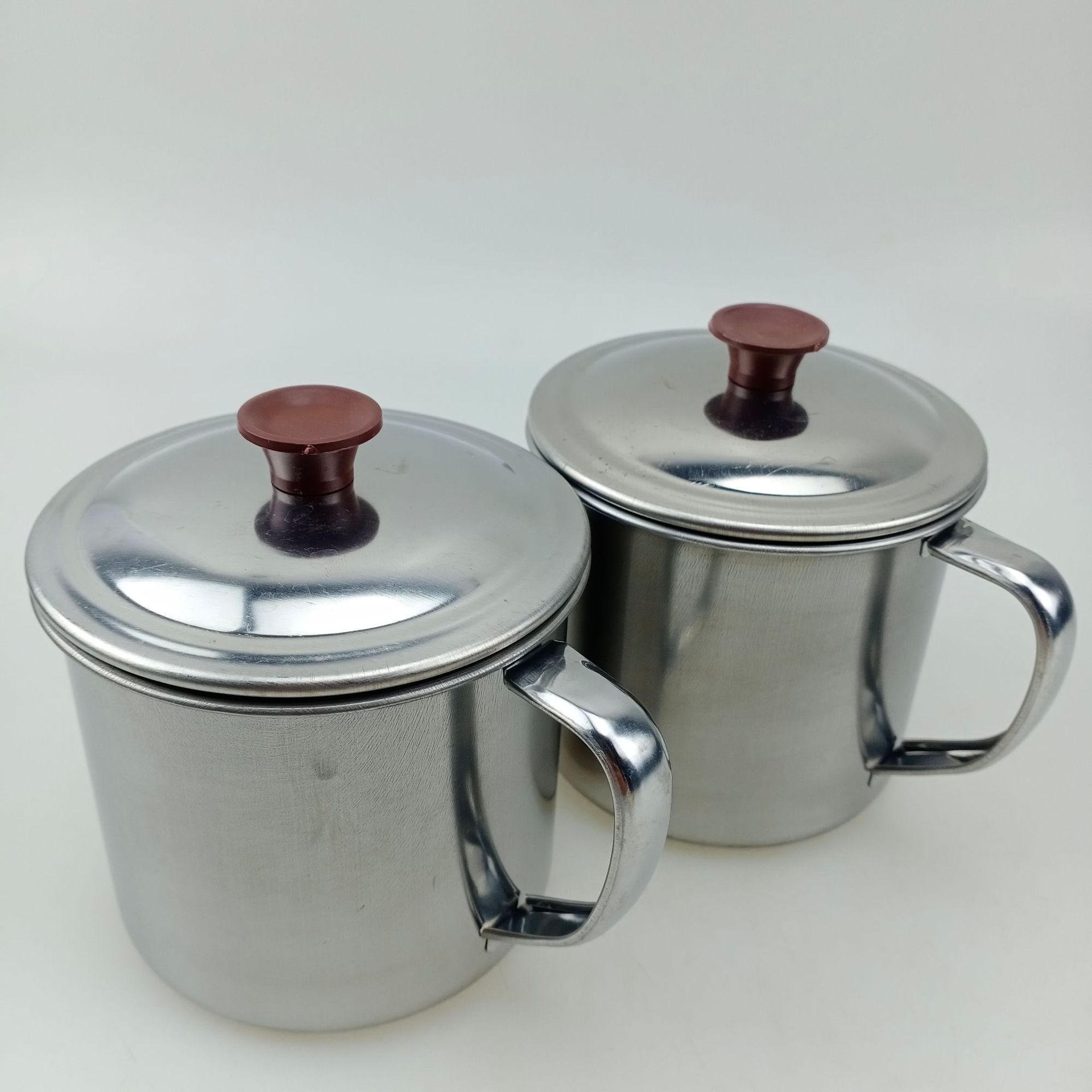 2元批发 10cm不锈钢口杯 水杯 带盖 茶杯 两元日用杯厂家货源