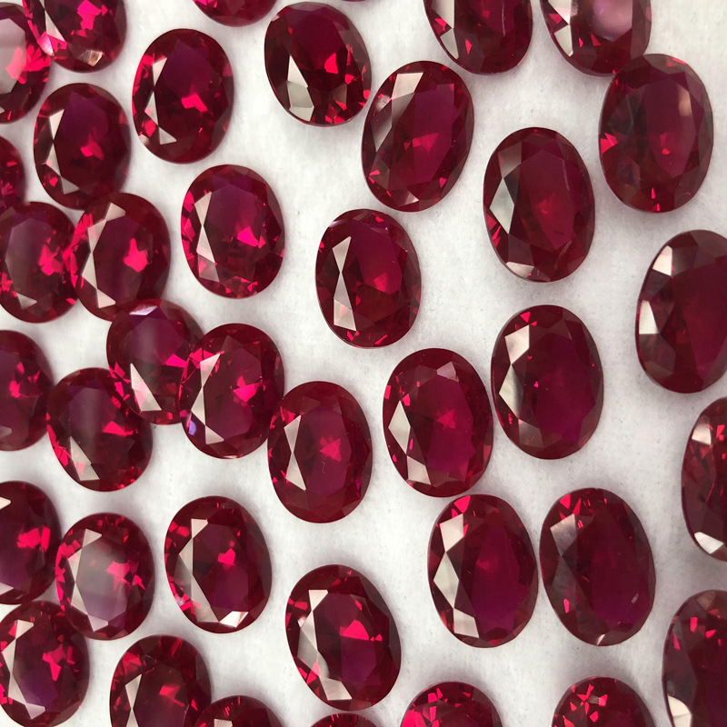 合成红宝石红刚玉 5#红 人造红宝石戒面