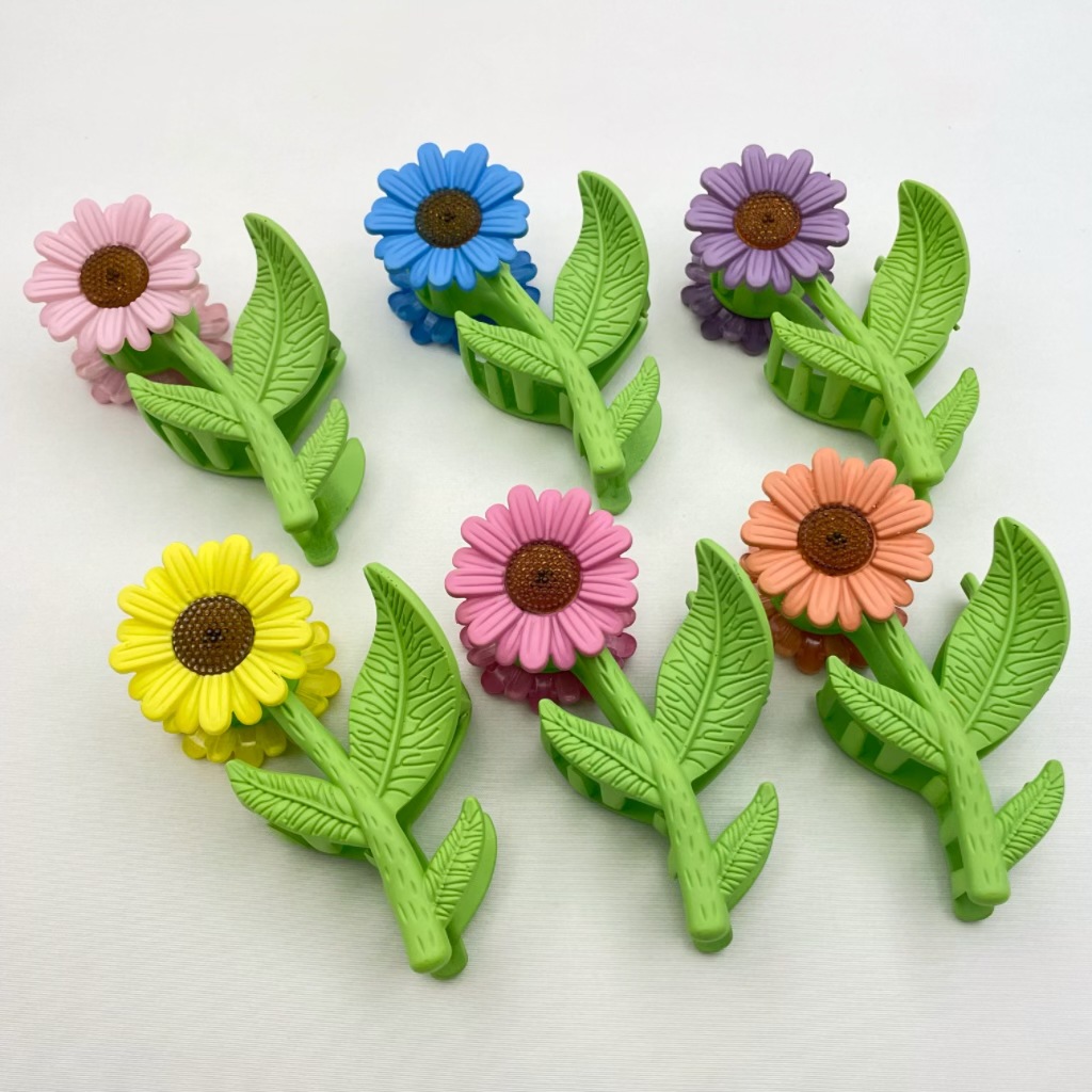 Cross-Border Frosted Sunflower Flower Grip Back Head Updo Shark Clip Hairpin Hair Accessories Female Headdress Wholesale