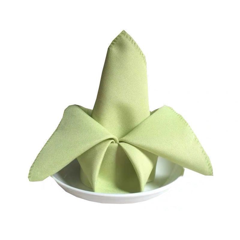 Napkin Cloth Napkin Solid Color Wholesale Hotel Restaurant Western Restaurant Cafe Dining-Table Cover Folding Flower Bonpoint Wiping Towel