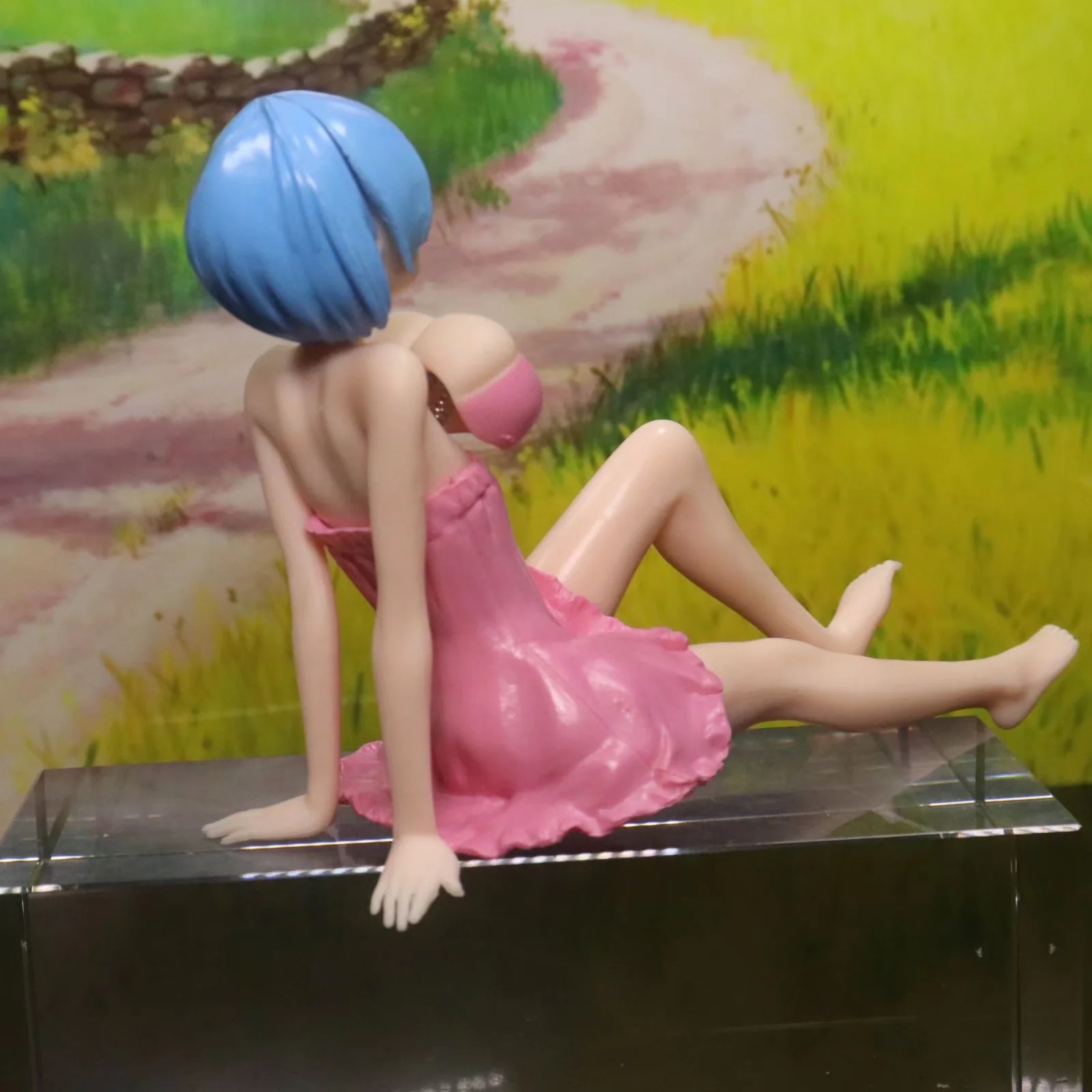 从零开始的异世界生活 抖胸坐姿蕾姆 白蓝粉 车载摆件 盒装手办