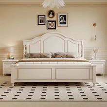 实木床美式1.8米现代简约家具主卧床公主双人床1.5米床储物轻奢床