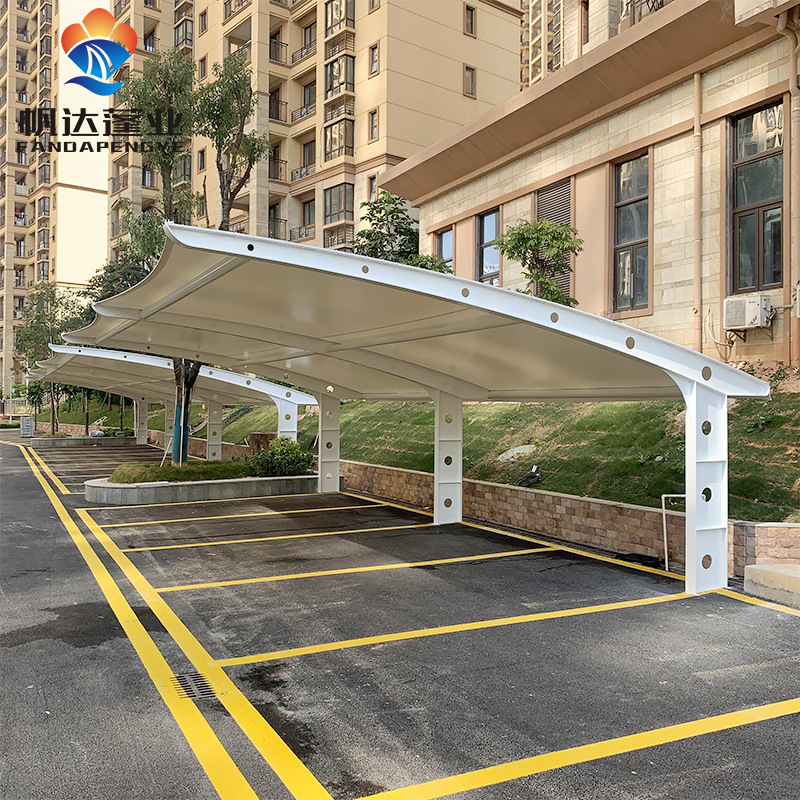 小区户外车库停车场电动车遮阳棚汽车停车棚膜结构景观棚雨棚