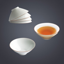 陶瓷茶杯功夫品茗杯脂白亚光釉陶瓷茶具个人主人杯小单杯斗笠杯