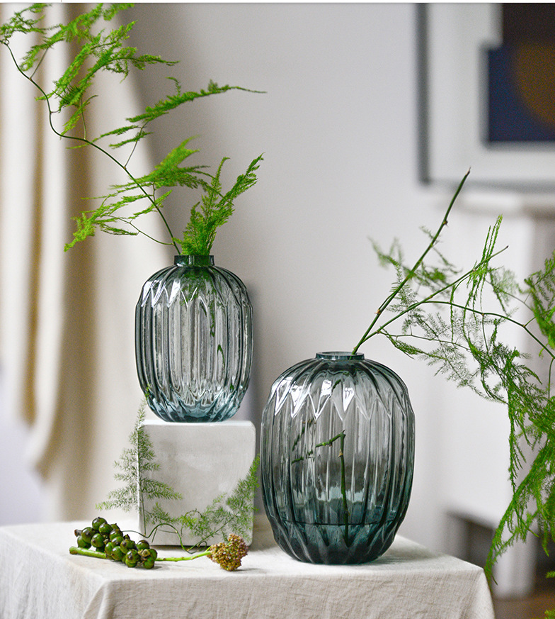 guaijiao现代简约创意玻璃花瓶摆件 样板间陈列小花器家居装饰品