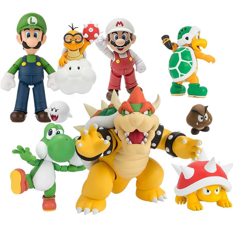 万代shf玛丽马里奥 路易库巴boss耀西场景配件包手办