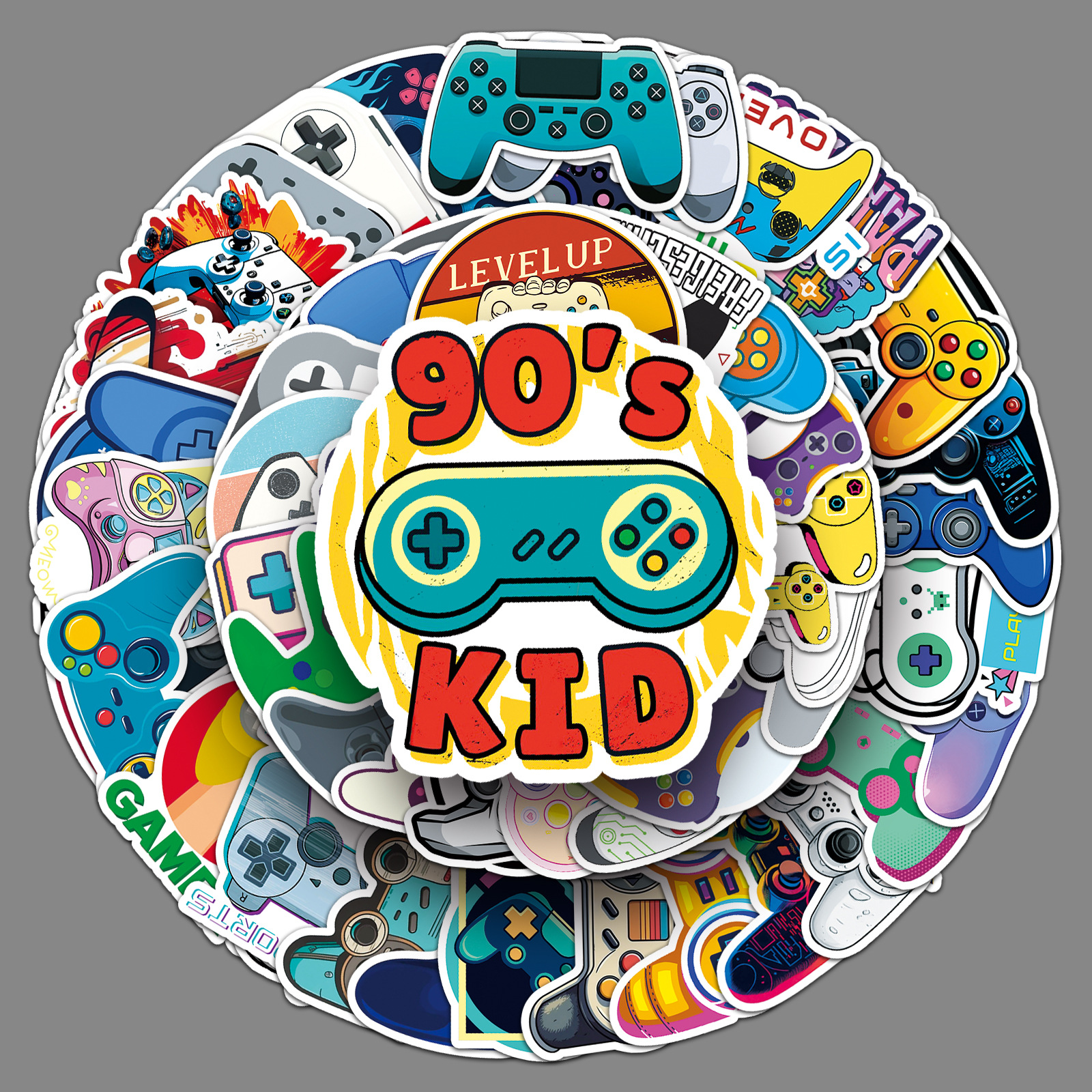 100张游戏手柄涂鸦贴纸个性跨境潮流酷玩创意装饰水杯电脑diy贴纸