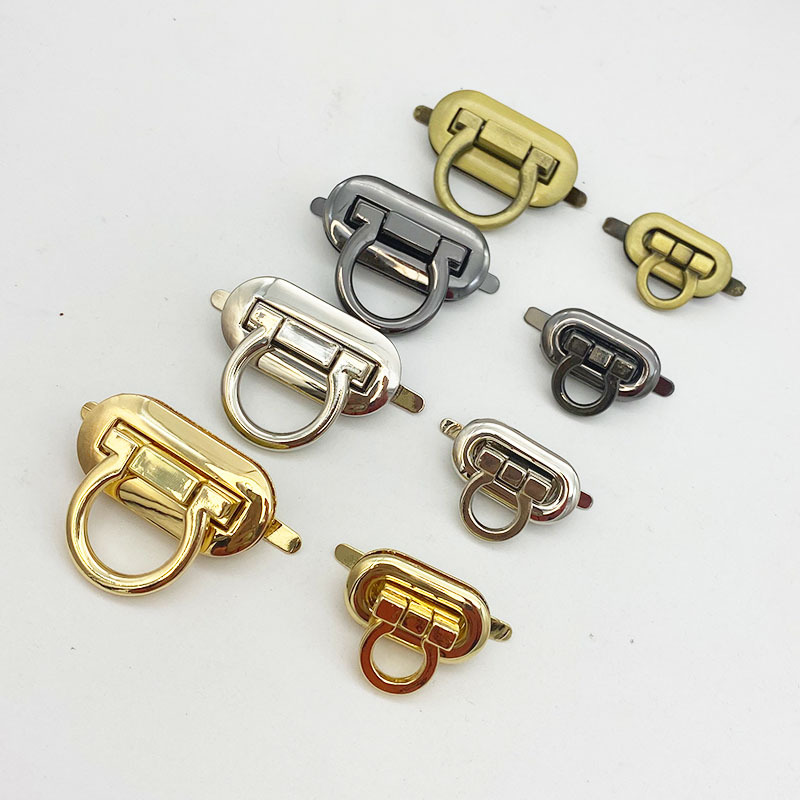 旦形拧 椭圆形锁扣锌合金五金锁扣 金属旦形牛鼻锁 箱包五金配件