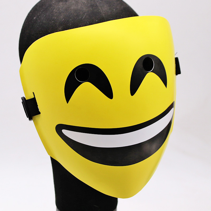 22年新欢乐开心喜庆万圣节笑脸面具微笑治愈系红心眼pvc装扮面具