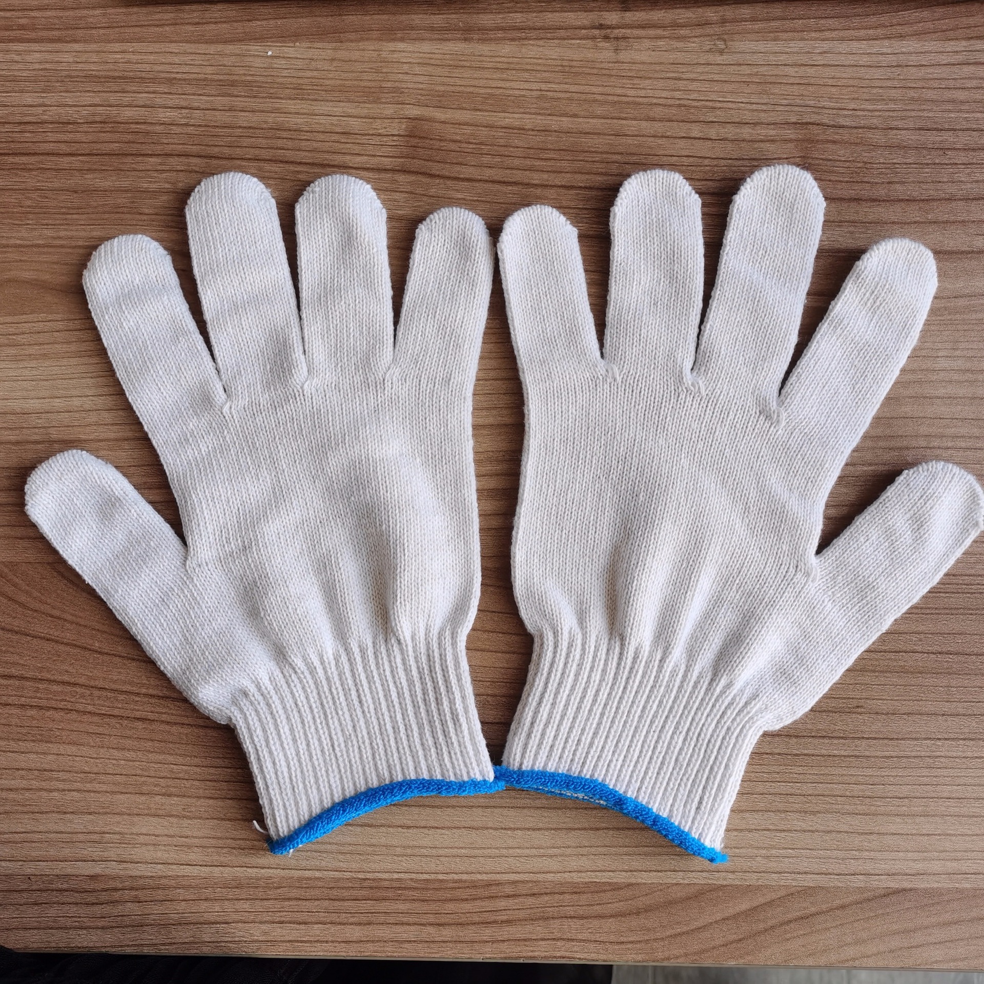 10针本白50克灯罩棉线手套建筑工地防护纱手套加密500克劳保手套